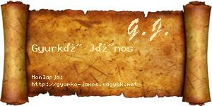Gyurkó János névjegykártya