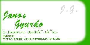 janos gyurko business card